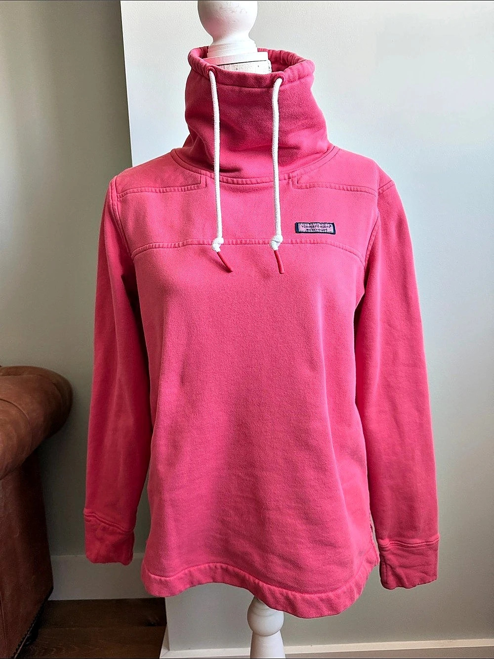 Vineyard Vines Funnel Neck Shep Shirt Pink Pullover Hoodie